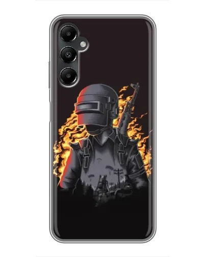 Чехол для Samsung Galaxy A05s с картинкой «PUBG — огненный силуэт»