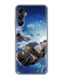 Чехол для Samsung Galaxy A05s с картинкой «Десант PUBG — прыжок»