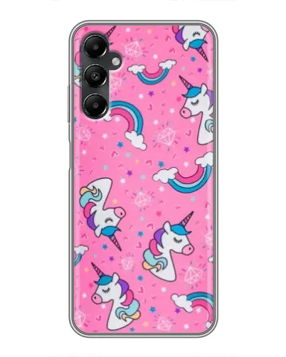 Чехол для Samsung Galaxy A05s с картинкой «Unicorn паттерн розовый»