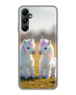 Чехол для Samsung Galaxy A05s с картинкой «Пара единорогов»