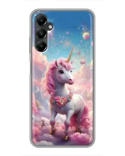Чехол для Samsung Galaxy A05s с картинкой «Единорог среди облаков»