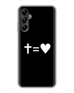 Чехол для Samsung Galaxy A05s с картинкой «Крест и Сердце»