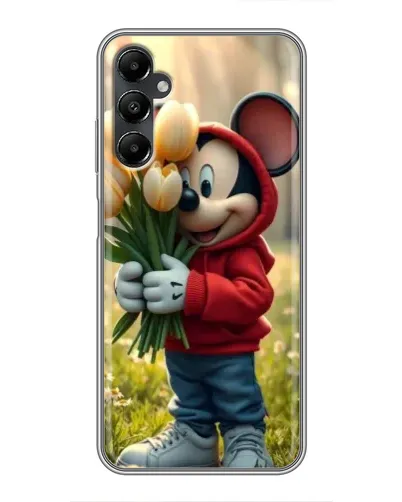 Чехол для Samsung Galaxy A05s с картинкой «Микки с тюльпанами»