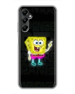 Чехол для Samsung Galaxy A05s с картинкой «Неоновый Губка Боб»