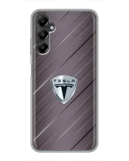 Чехол для Samsung Galaxy A05s с картинкой «Металлическая текстура Tesla»
