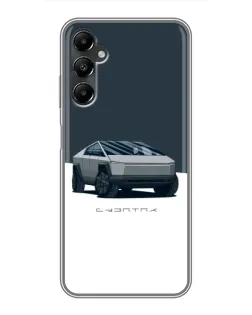 Чехол для Samsung Galaxy A05s с картинкой «Серебристый Cybertruck Tesla»