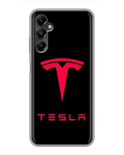 Чехол для Samsung Galaxy A05s с картинкой «Tesla Red Logo»