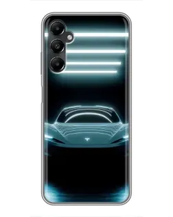 Чехол для Samsung Galaxy A05s с картинкой «Tesla в неоне»