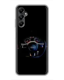 Чехол для Samsung Galaxy A05s с картинкой «Салон Audi — руль»