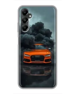 Чехол для Samsung Galaxy A05s с картинкой «Audi в облаках дыма»