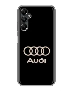 Чехол для Samsung Galaxy A05s с картинкой «Audi — золотой логотип»