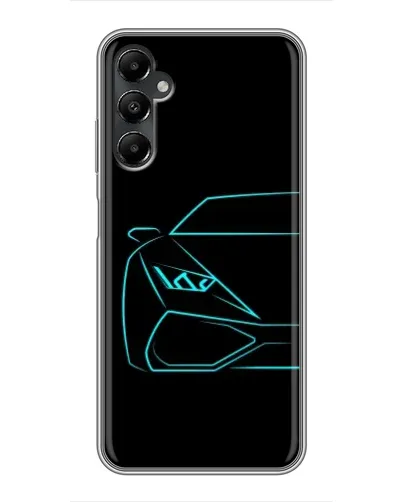 Чехол для Samsung Galaxy A05s с картинкой «Голубой силуэт Lamborghini»
