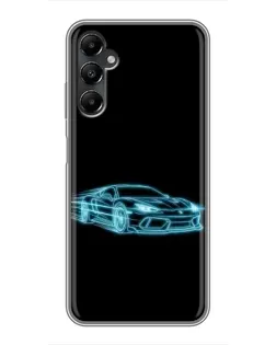 Чехол для Samsung Galaxy A05s с картинкой «Неоновый контур Lamborghini»