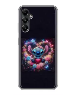 Чехол для Samsung Galaxy A05s с картинкой «Stitch в цветах»