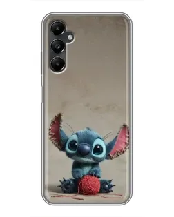 Чехол для Samsung Galaxy A05s с картинкой «Стич на коричневом фоне»
