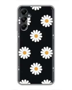 Чохол для Samsung Galaxy A05s з картинкою «Ромашки на чорному»