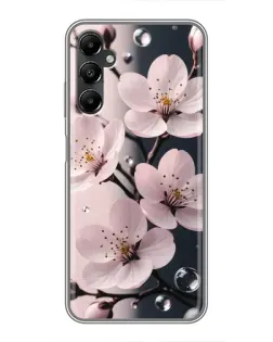 Чохол для Samsung Galaxy A05s з картинкою «Ніжня сакура та краплі»