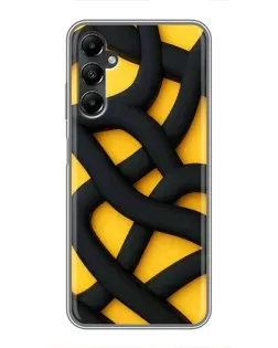 Чехол для Samsung Galaxy A05s с картинкой «Черное желтое переплетение»