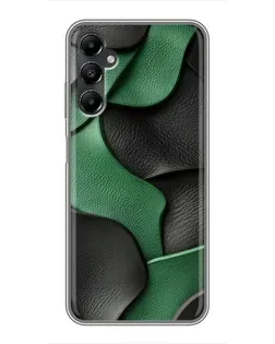 Чехол для Samsung Galaxy A05s с картинкой «Зеленые кожаные волны»