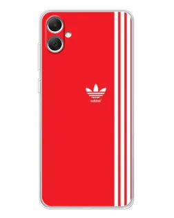 Чехол для Samsung Galaxy A06 с картинкой «Красный минимализм Adidas»