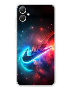 Чехол для Samsung Galaxy A06 с картинкой «Огненный логотип Nike»