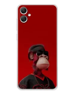 Чехол для Samsung Galaxy A06 с картинкой «Bored Ape в красном»
