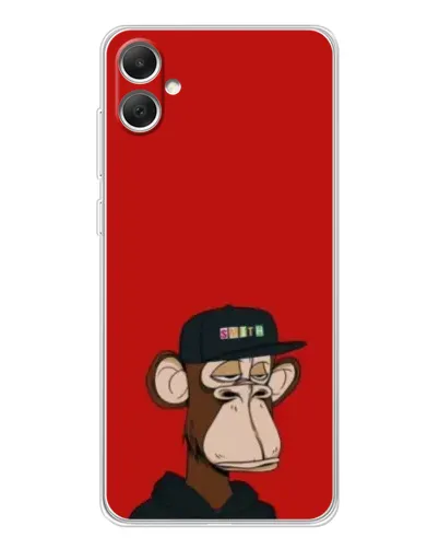 Чехол для Samsung Galaxy A06 с картинкой «Bored Ape — красный фон»