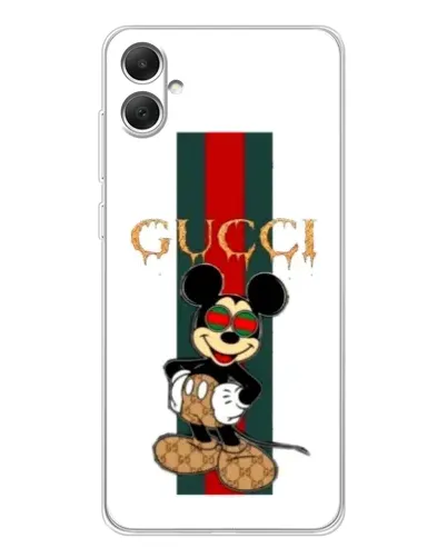 Чехол для Samsung Galaxy A06 с картинкой «Микки Маус Gucci — полосы»