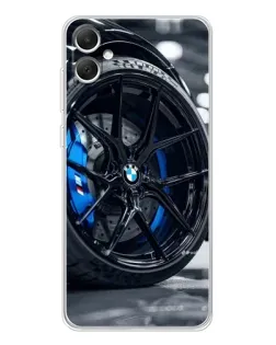 Чехол для Samsung Galaxy A06 с картинкой «Колесо BMW вблизи»