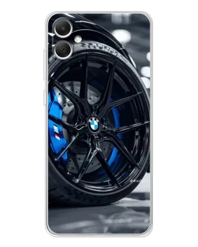 Чехол для Samsung Galaxy A06 с картинкой «Колесо BMW вблизи»