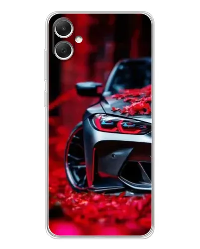 Чехол для Samsung Galaxy A06 с картинкой «Спортивная BMW и цветы»