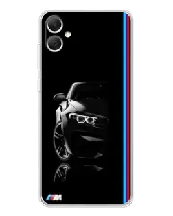 Чехол для Samsung Galaxy A06 с картинкой «Силуэт BMW в темноте»