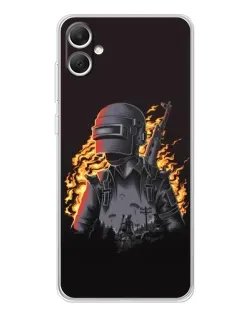Чехол для Samsung Galaxy A06 с картинкой «PUBG — огненный силуэт»