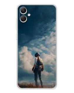 Чехол для Samsung Galaxy A06 с картинкой «Герой PUBG на скале»