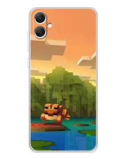 Чехол для Samsung Galaxy A06 с картинкой «Майнкрафт закат солнца»