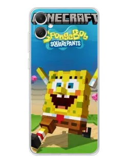 Чохол для Samsung Galaxy A06 з картинкою «Губка Боб Minecraft»