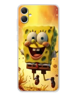 Чехол для Samsung Galaxy A06 с картинкой «Губка Боб прыгает»