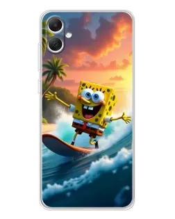 Чехол для Samsung Galaxy A06 с картинкой «Губка Боб серфингист»