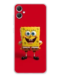Чехол для Samsung Galaxy A06 с картинкой «Спанч Боб на красном»