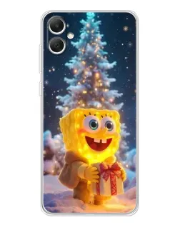 Чехол для Samsung Galaxy A06 с картинкой «Рождественский Спанч Боб»