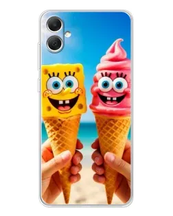Чехол для Samsung Galaxy A06 с картинкой «Спанч Боб мороженое»