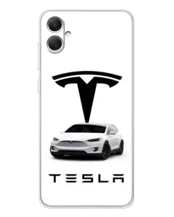 Чохол для Samsung Galaxy A06 з картинкою «Tesla White Style»
