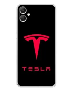 Чохол для Samsung Galaxy A06 з картинкою «Tesla Red Logo»