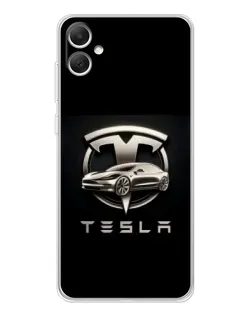 Чохол для Samsung Galaxy A06 з картинкою «Tesla — срібне авто»