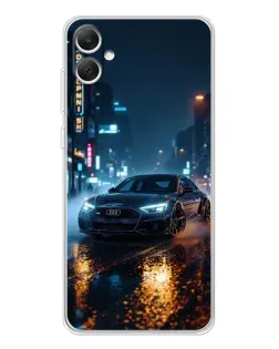 Чехол для Samsung Galaxy A06 с картинкой «Ночной город и Audi»