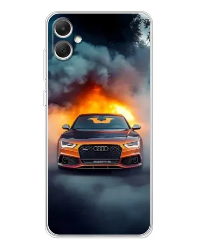 Чехол для Samsung Galaxy A06 с картинкой «Audi в огненном дыму»