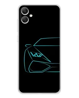 Чохол для Samsung Galaxy A06 з картинкою «Блакитний силует Lamborghini»