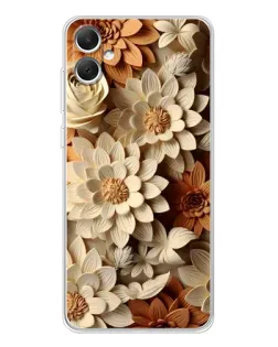 Чехол для Samsung Galaxy A06 с картинкой «Бежевый флористический декор»