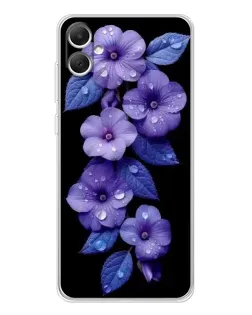 Чехол для Samsung Galaxy A06 с картинкой «Фиолетовые цветы с росою»