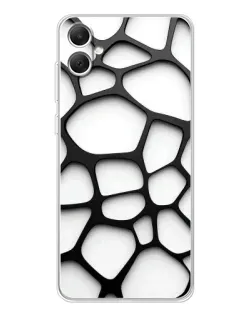 Чехол для Samsung Galaxy A06 с картинкой «Белая объемная сетка»